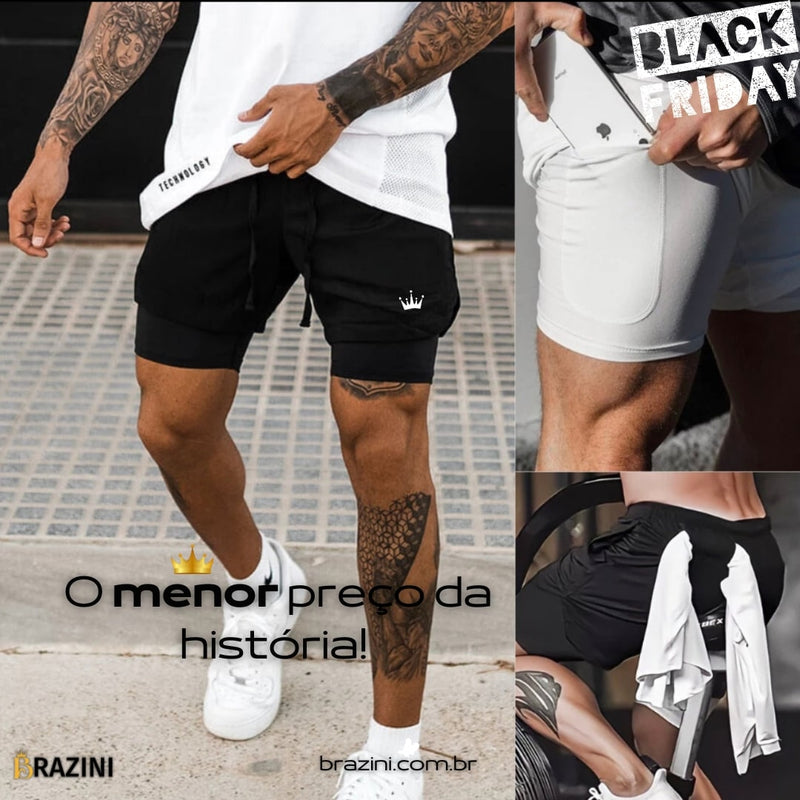 Shorts Dry-Fit™ de Compressão BZN - COMPRE 1 LEVE 2 + Brinde