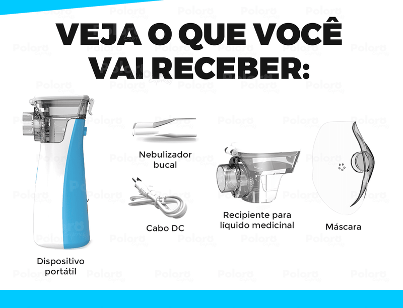 Inalador Nebulizador Pollo® - Portátil e Ultra Silencioso (LEVE 2 E ECONOMIZE)