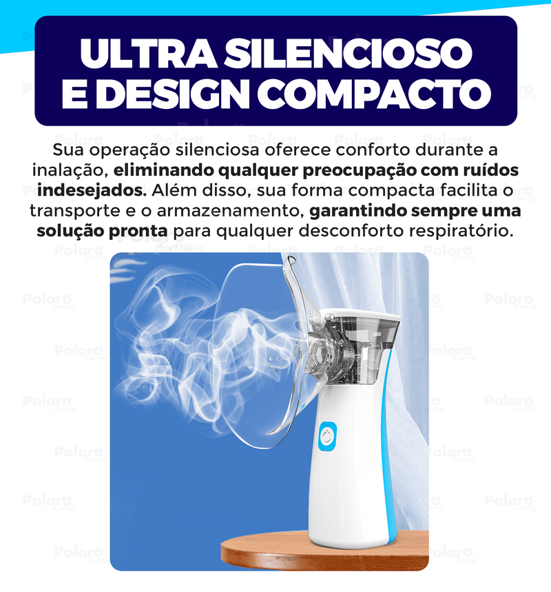 Inalador Nebulizador Pollo® - Portátil e Ultra Silencioso (LEVE 2 E ECONOMIZE)